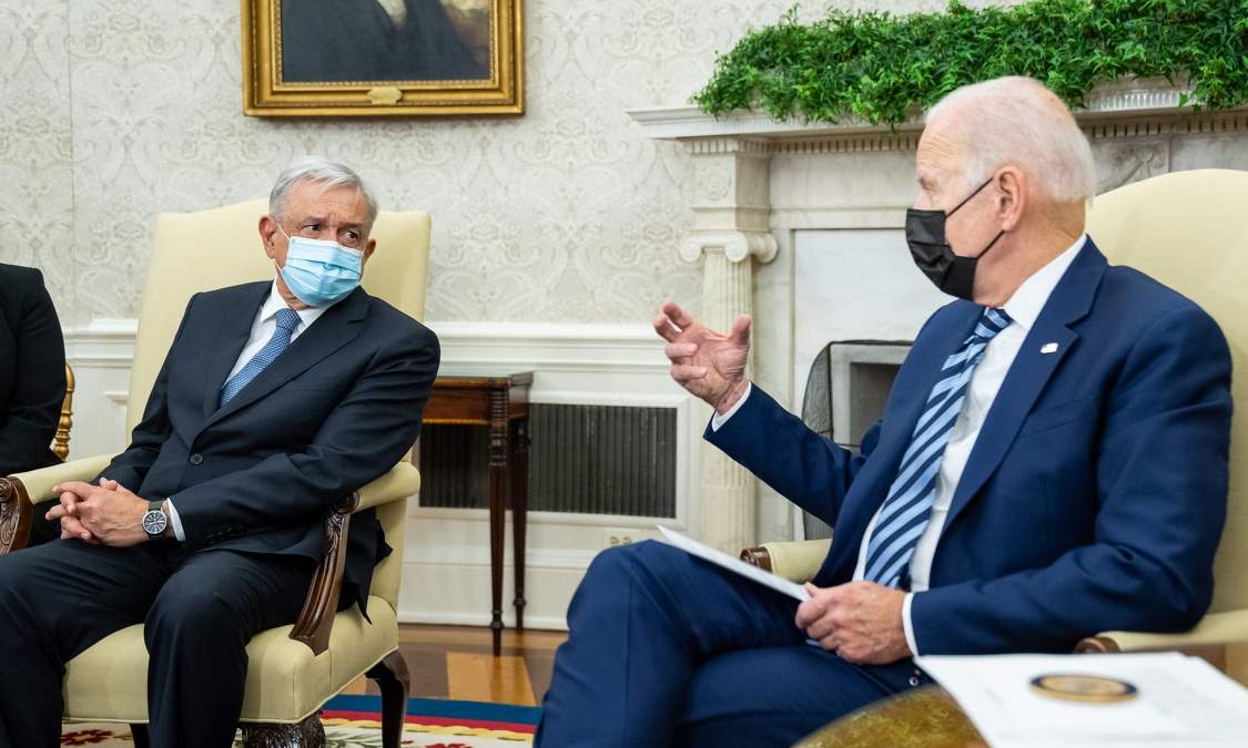 López Obrador y Biden en la cumbre de líderes de América del Norte