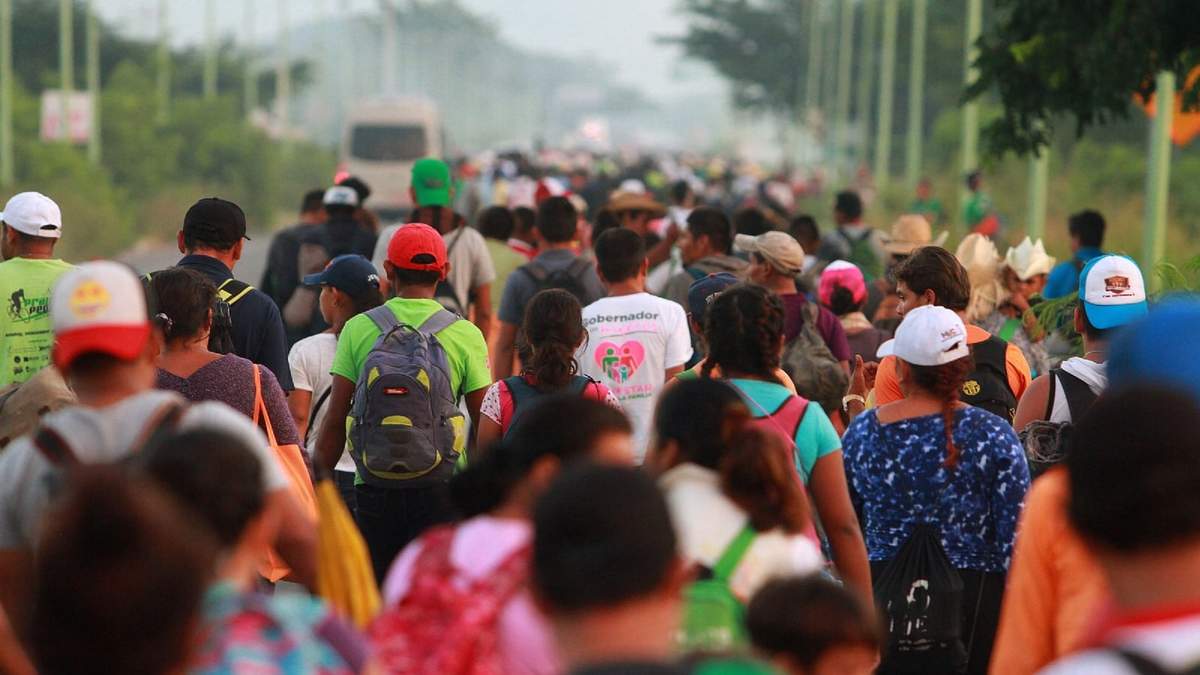 Caravana de migrantes centroamericanos en Honduras. Fuente: (Twitter)