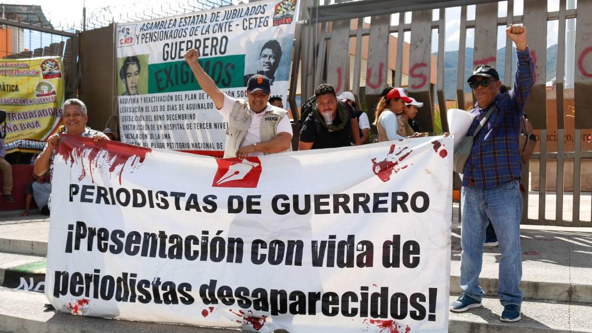 Protesta en noviembre de 2023 en Chilpancingo