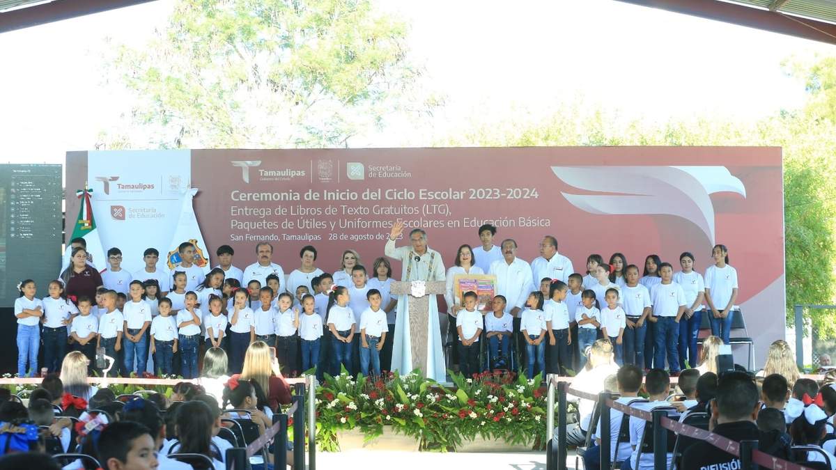 Tamaulipas participa con el presidente López Obrador en ceremonia del nuevo ciclo escolar