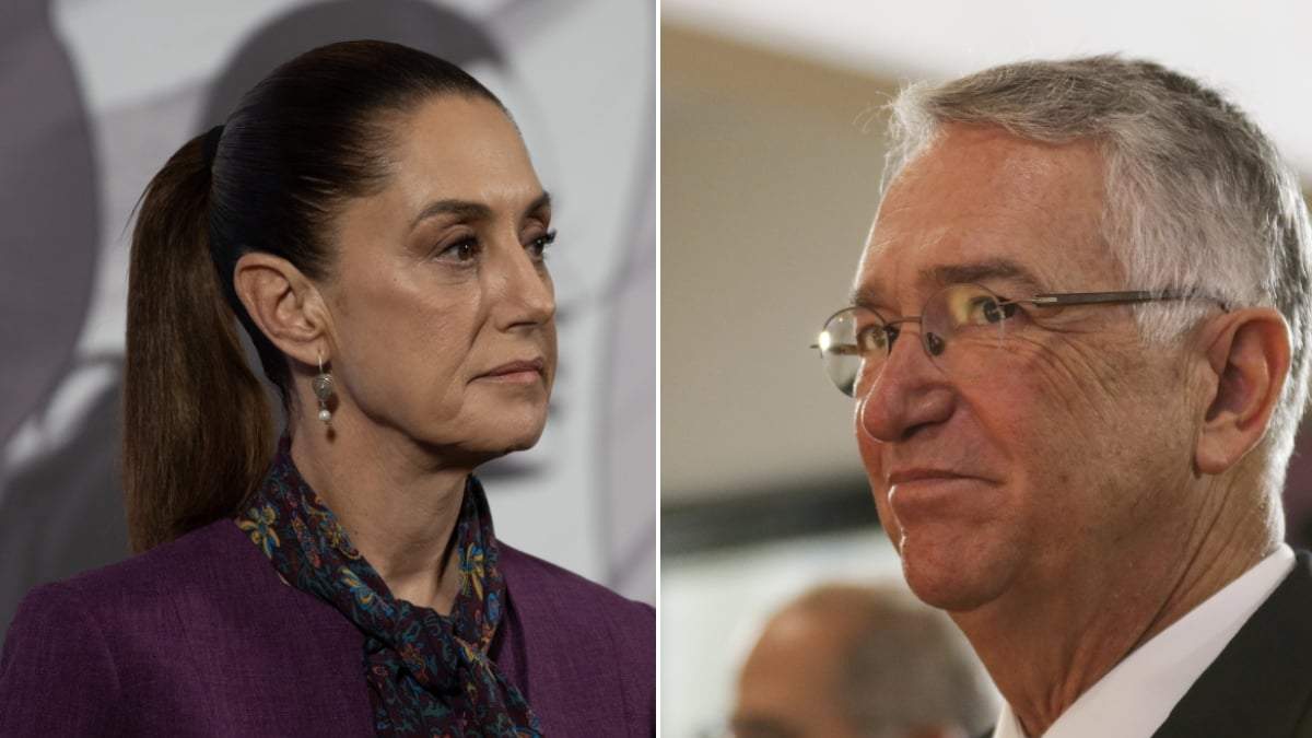 La presidenta Claudia Sheinbaum y el magnate Ricardo Salinas Pliego