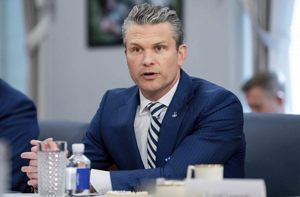 El secretario de defensa de Estados Unidos Pete Hegseth en el Pentágono en Washington, 16 de abril del 2025