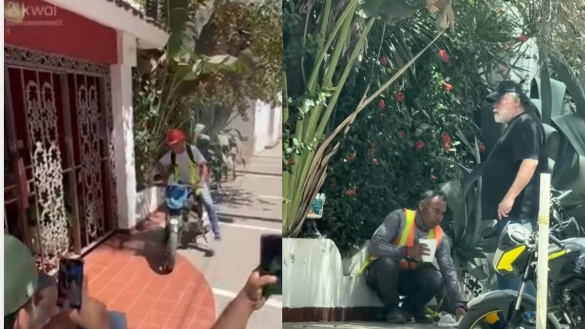 Mazatlán responde a extranjero que corrió a un trabajador por comer en la banqueta con una protesta con comida y banderas.