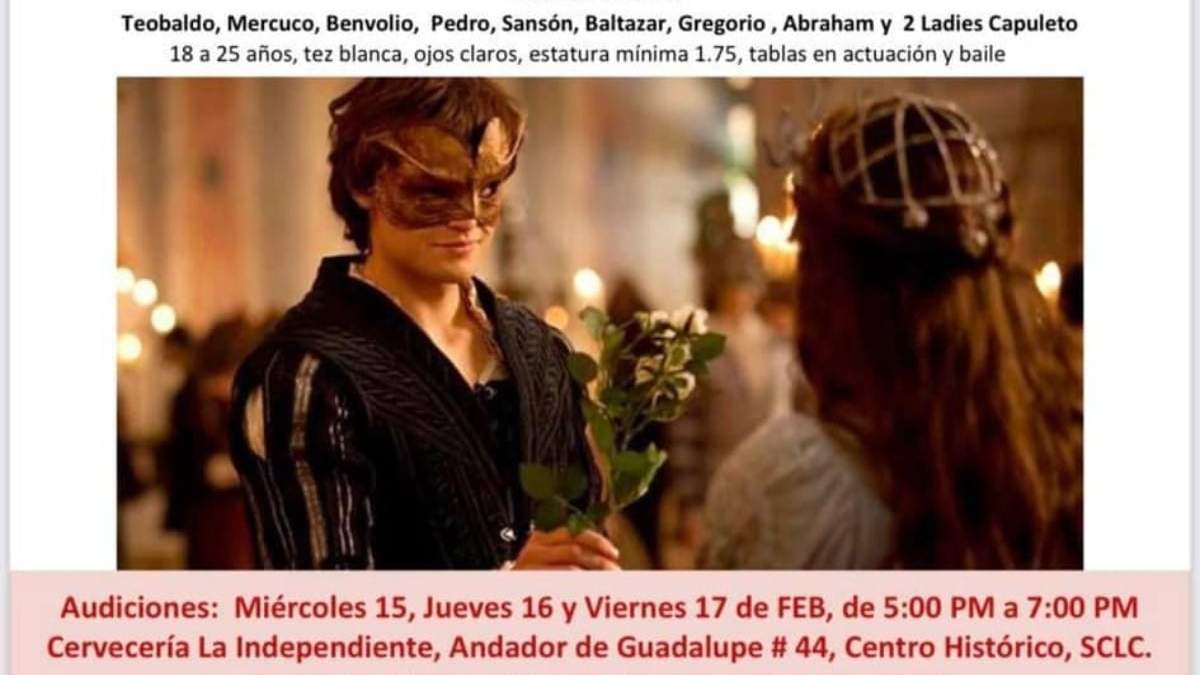 La convocatoria para la obra Romeo y Julieta