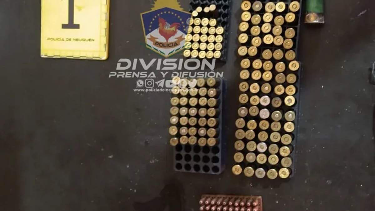 Más de 300 municiones secuestradas en operativo. Fuente: (Policía Neuquén)