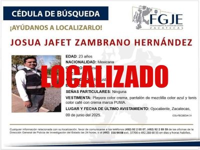 Tras cinco meses secuestrado, liberan a hijo del alcalde de Ojocaliente, Zacatecas