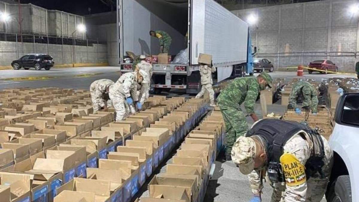 El cargamento incautado por el Ejército