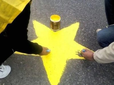 Pintaron una estrella amarilla en Neuquén para recordar a Antonio, el joven correntino muerto en un accidente vial