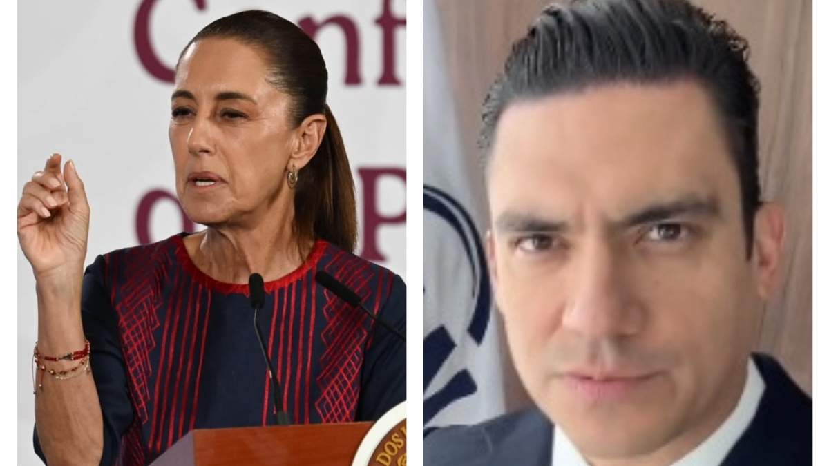 La presidenta Claudia Sheinbaum y el dirigente del PAN, Jorge Romero Herrera