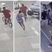 Tras robar un celular, un ladrón es atropellado y luego sometido a patadas y golpes (Video)