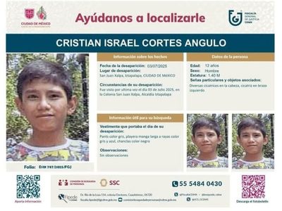 Israel Cortes Angulo: El menor de 12 años que desapareció en Iztapalapa