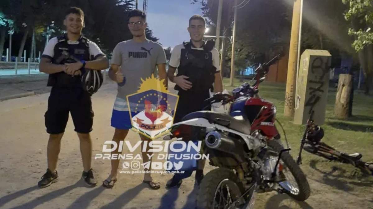 La moto luego de ser recuperada. Fuente: (Policía de Neuquén)