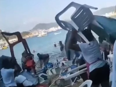 Turistas y meseros protagonizan batalla campal en Acapulco (Video)