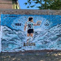 En Neuquén: inauguraron un mural en homenaje a Diego Maradona