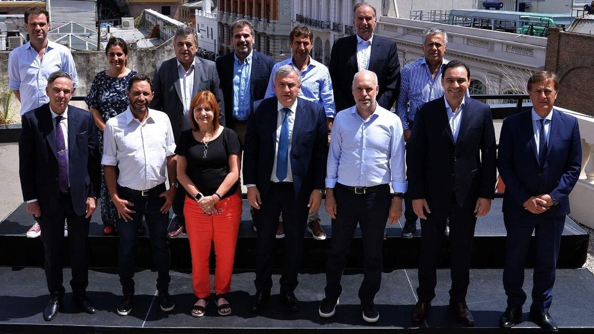 La mesa nacional de Juntos por el Cambio. Fuente: (Twitter)