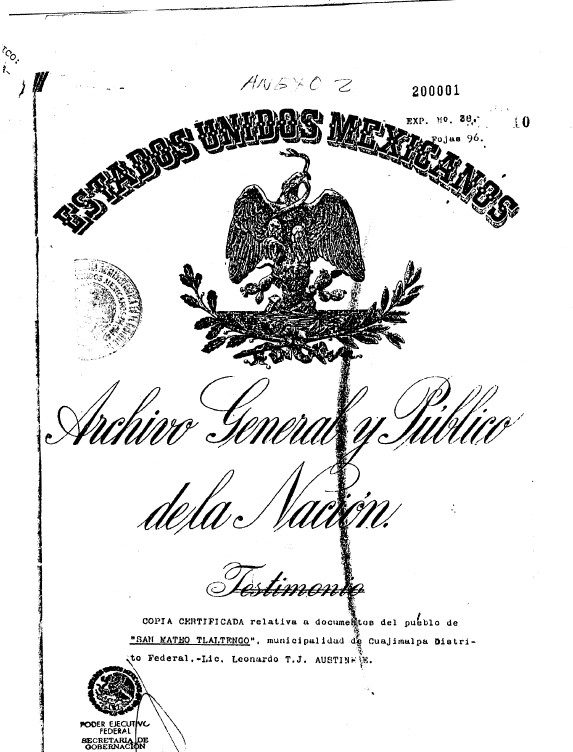 Escritura pública de San Mateo Tlaltenango