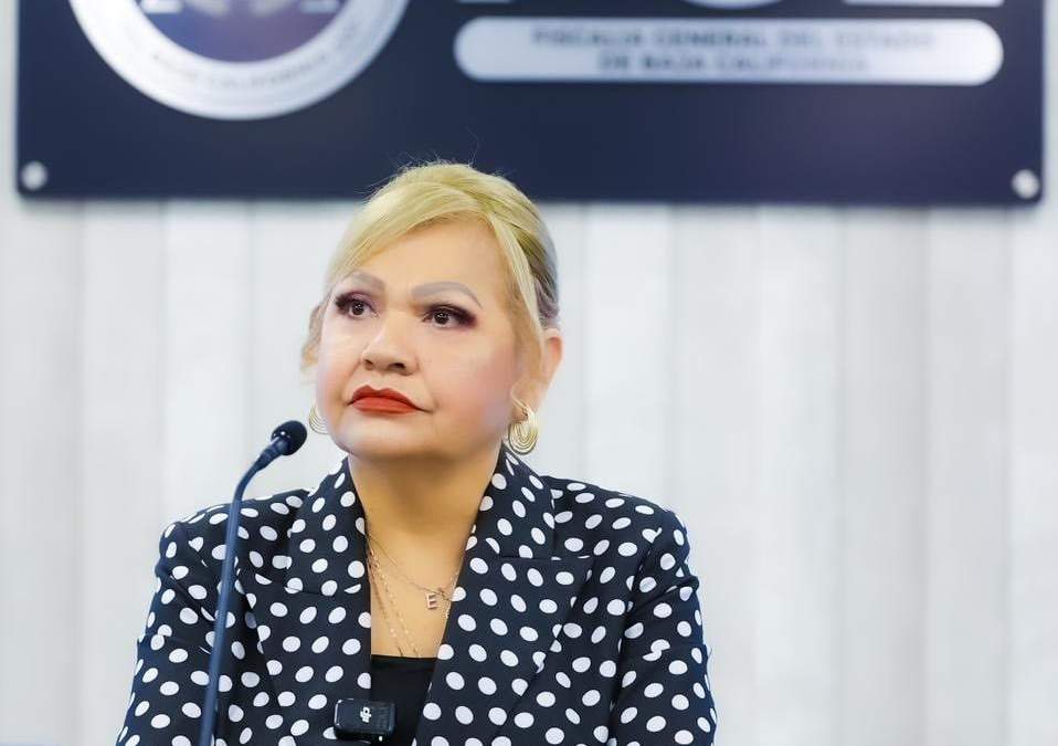 Rueda de prensa de la fiscal general de Baja California, Ma. Elena Andrade Ramírez, el lunes 11 de mayo de 2026