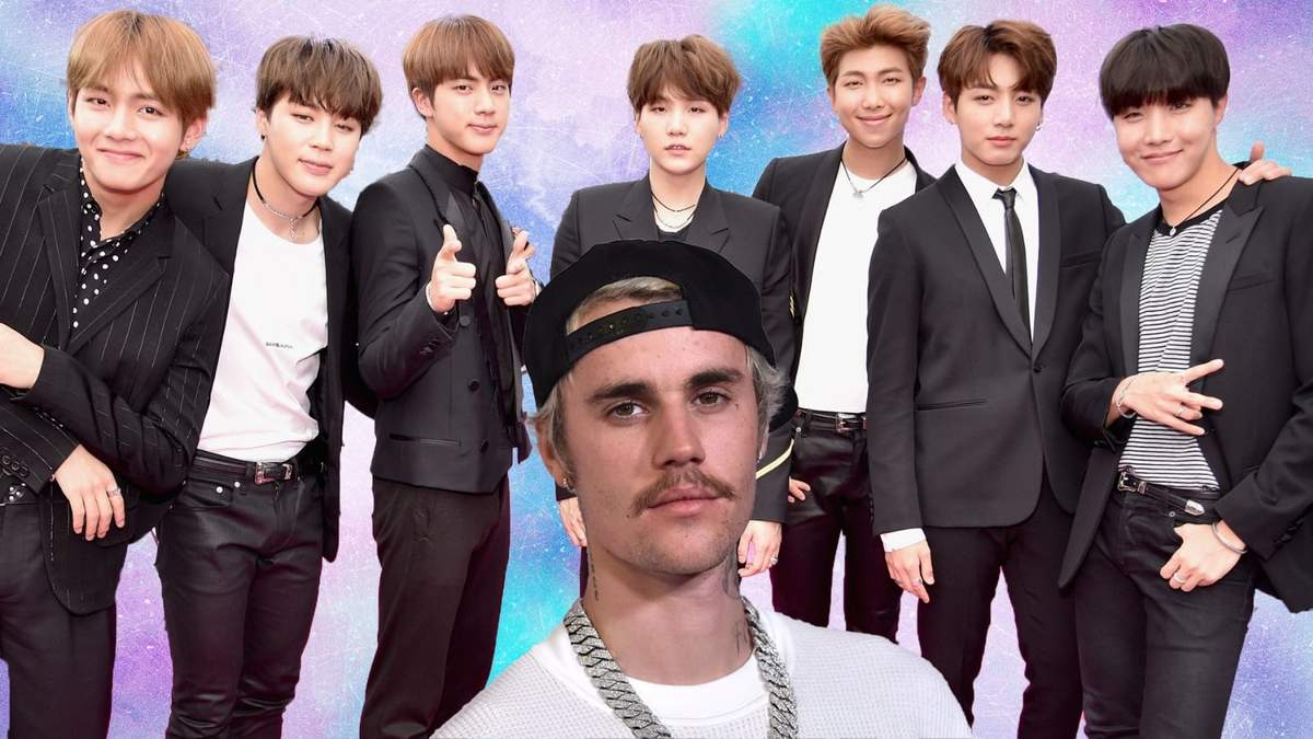 Justin Bieber y BTS. Fuente: (Minuto Neuquén)