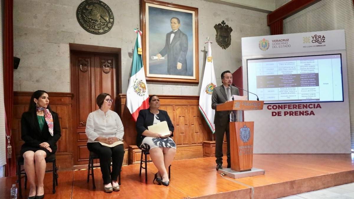 El gobernador Cuitláhuac García con la fiscal y la titular del Poder Judicial de Veracruz