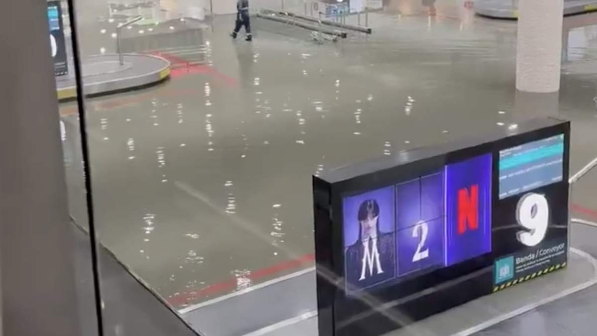 Video de inundaciones en el AICM por las lluvias