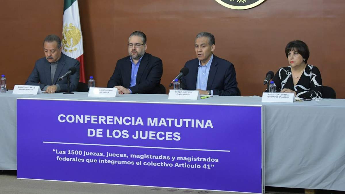 Magistrados Juan Carlos Ramírez, Rogelio Alanís, Juan José Olvera López, Edna Lorena Hernández Granados.
