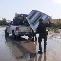 Recorre Guardia Estatal sectores afectados por inundaciones en Reynosa y realiza labores de rescate
