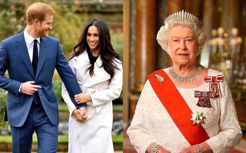 Príncipe Harry, Meghan Markle y la Reina Isabel II. Fuente: (Instagram)