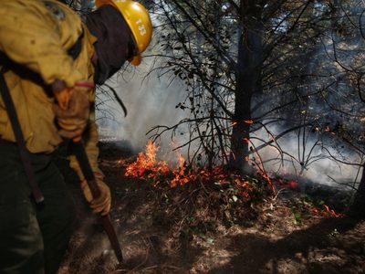 Trabajan en la construcción de una cisterna de 26 mil litros como parte de la lucha contra incendios forestales