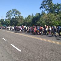 Migrantes rompen cerco de la Guardia Nacional y cruzan a México