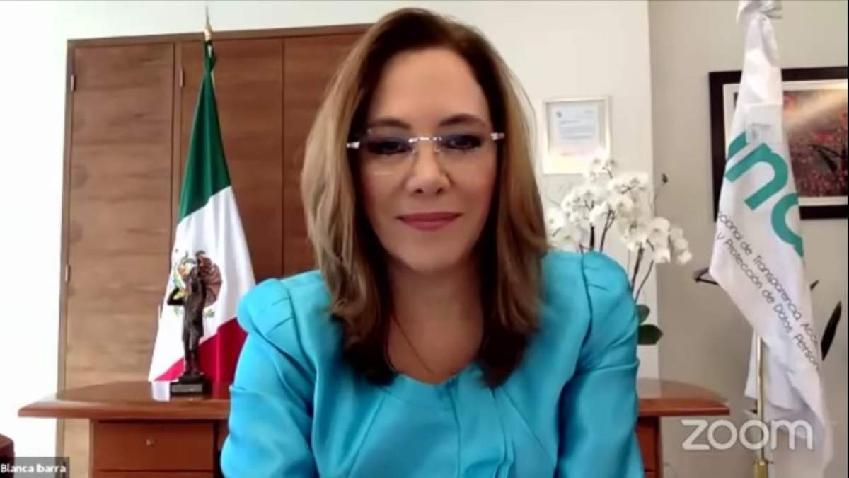La comisionada presidenta del Instituto Nacional de Transparencia, Acceso a la Información y Protección de Datos Personales (INAI), Blanca Lilia Ibarra Cadena