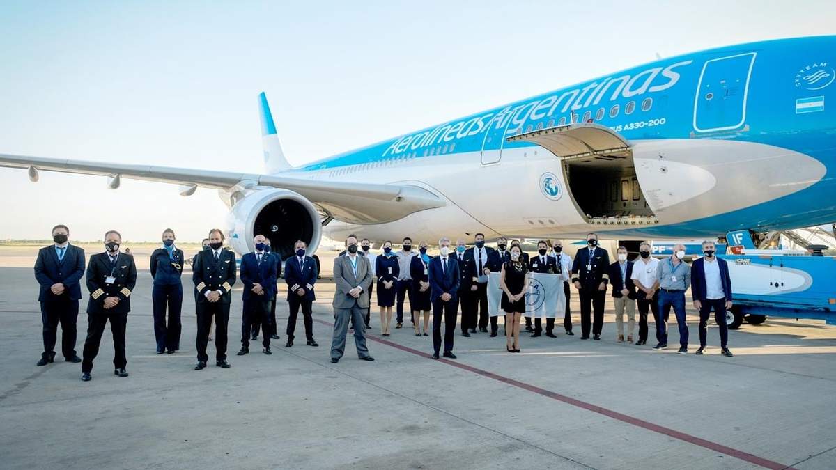 Hoy partió el tercer vuelo de la empresa nacional. Fuente: (Twitter)