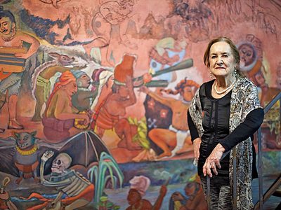 Rina Lazo: Primer mural de una mujer en Bellas Artes