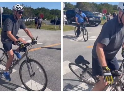 Joe Biden cae de su bicicleta durante paseo en Delaware (Video)