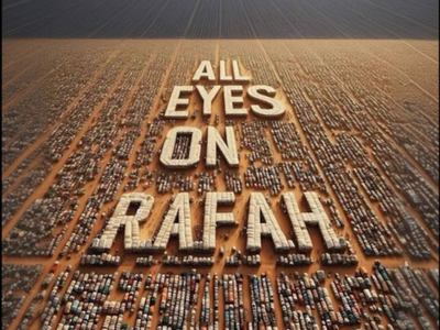 "Todos los ojos en Rafah", una imagen de IA compartida más de 40 millones de veces