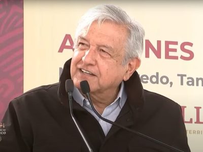 Por protestas, AMLO acorta su discurso en Nuevo Laredo, Tamaulipas