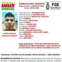 Activan Alerta Amber por adolescente originario de Torreón que desapareció cuando iba a Mazatlán