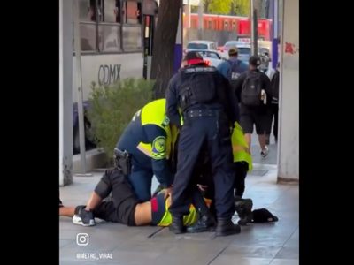 Investigan a policía de Tránsito tras pelea afuera del Metro San Antonio Abad (Video)