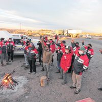 Mineros de Andacollo: continúa el corte de ruta y el acampe frente a la Ciudad Judicial