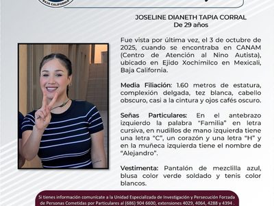 Asesinan a la joven Joseline Dianeth; encuentran su cuerpo en un canal de Mexicali