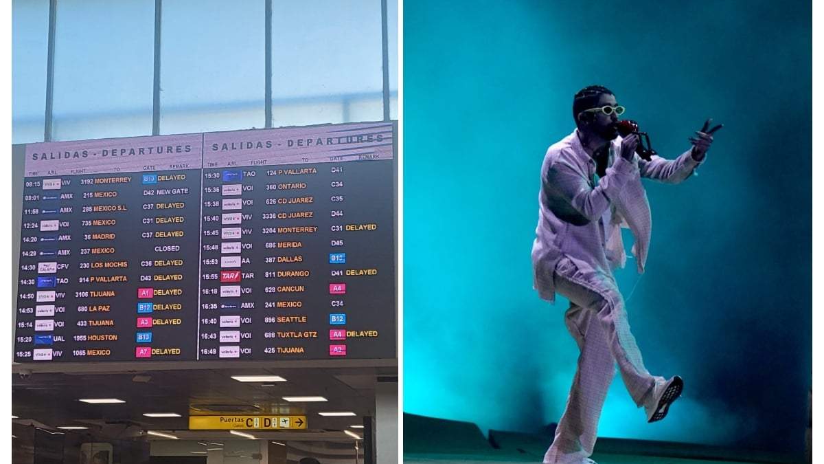 Retrasos de vuelos hacia Monterrey, donde se presentó Bad Bunny