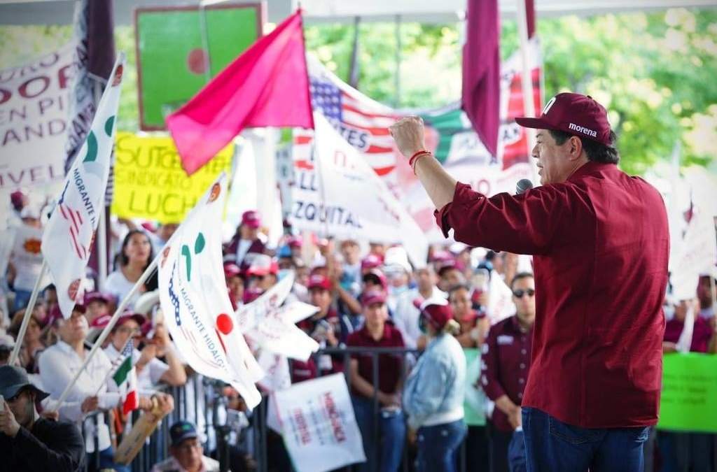 El dirigente de Morena, Mario Delgado, pasó la mitad de esta jornada en Durango