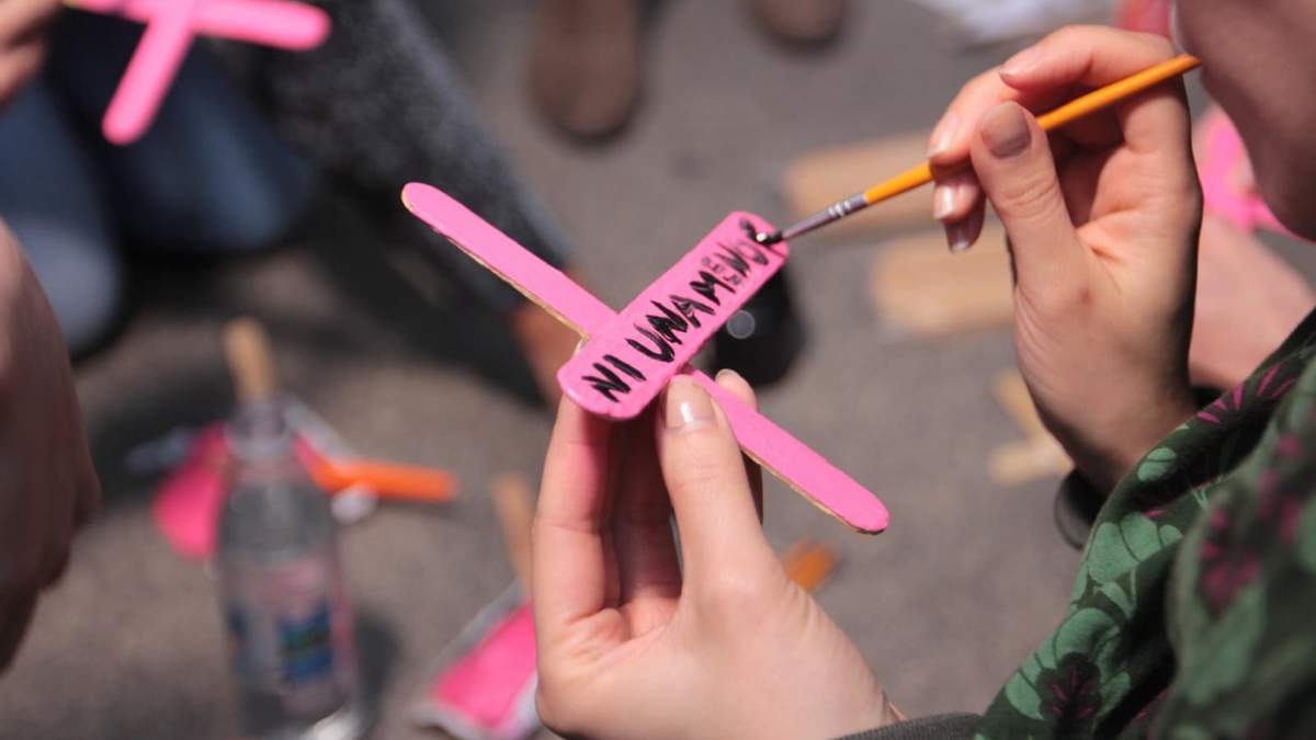 Protesta contra los feminicidios en México