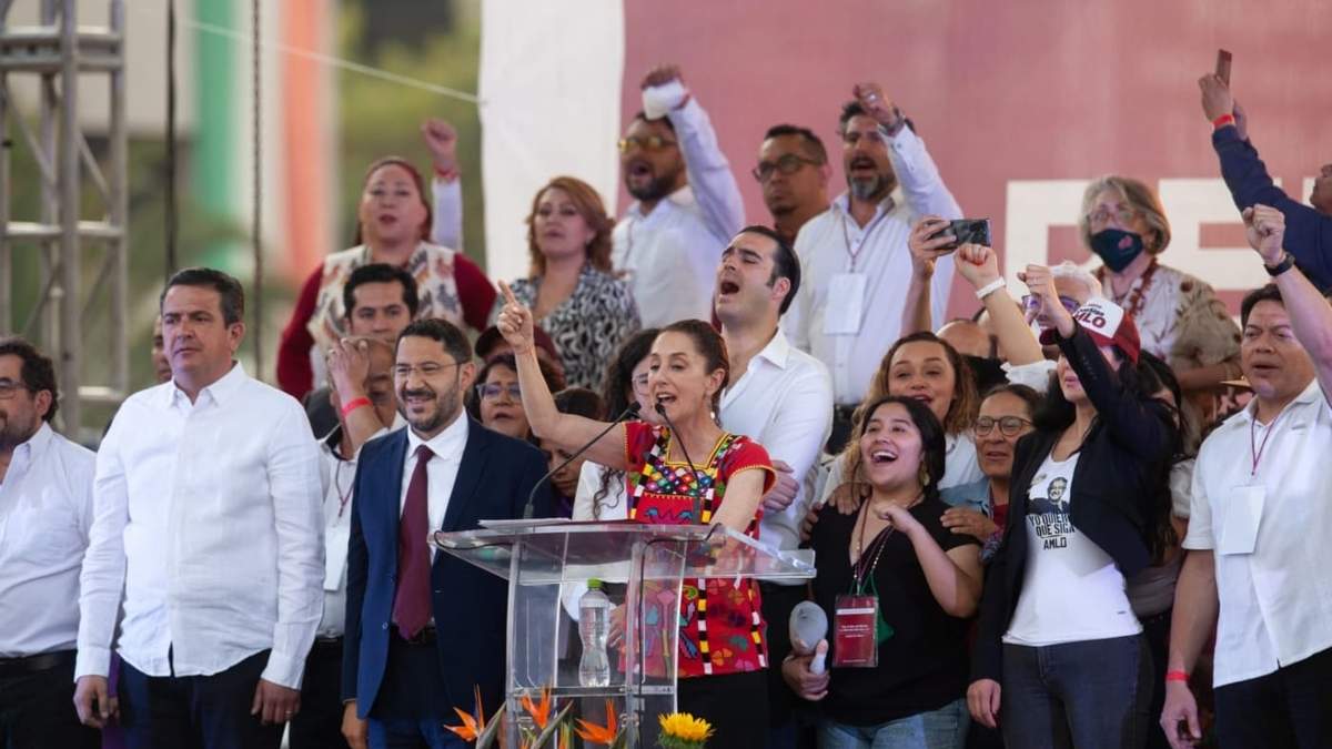 Claudia Sheinbaum en el evento en el Monumento a la Revolución