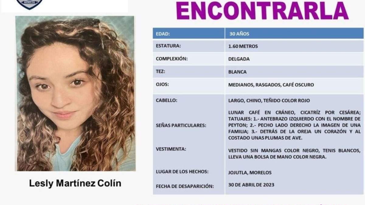 La ficha de búsqueda de Lesly Martínez
