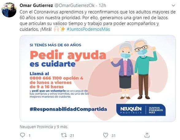 Tuit de Omar Gutiérrez