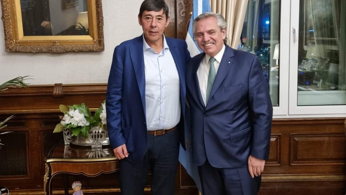 Marcelo Rucci junto al presidente Alberto Fernádez. Fuente: (Twitter)