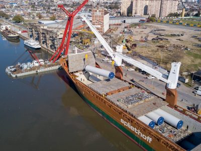 Argentina exporta torres eólicas a Estados Unidos por primera vez en la historia