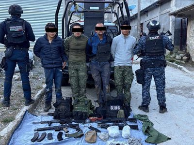 Detienen en Chiapas a cuatro presuntos integrantes del CJNG por amenazas contra autoridades