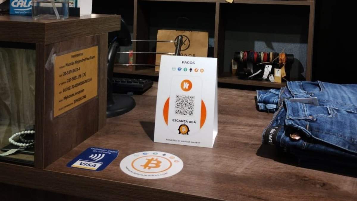 Cobro con criptomonedas en Neuquén. Fuente: (Twitter)