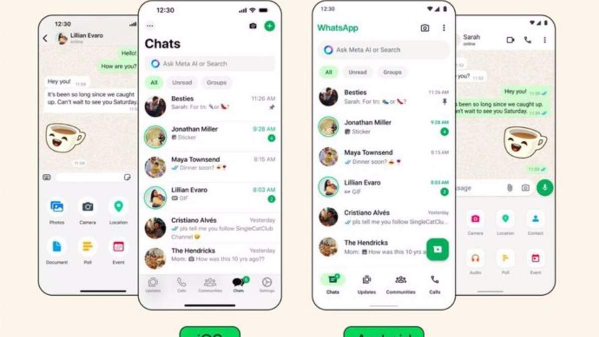 Rediseño de la interfaz de WhatsApp